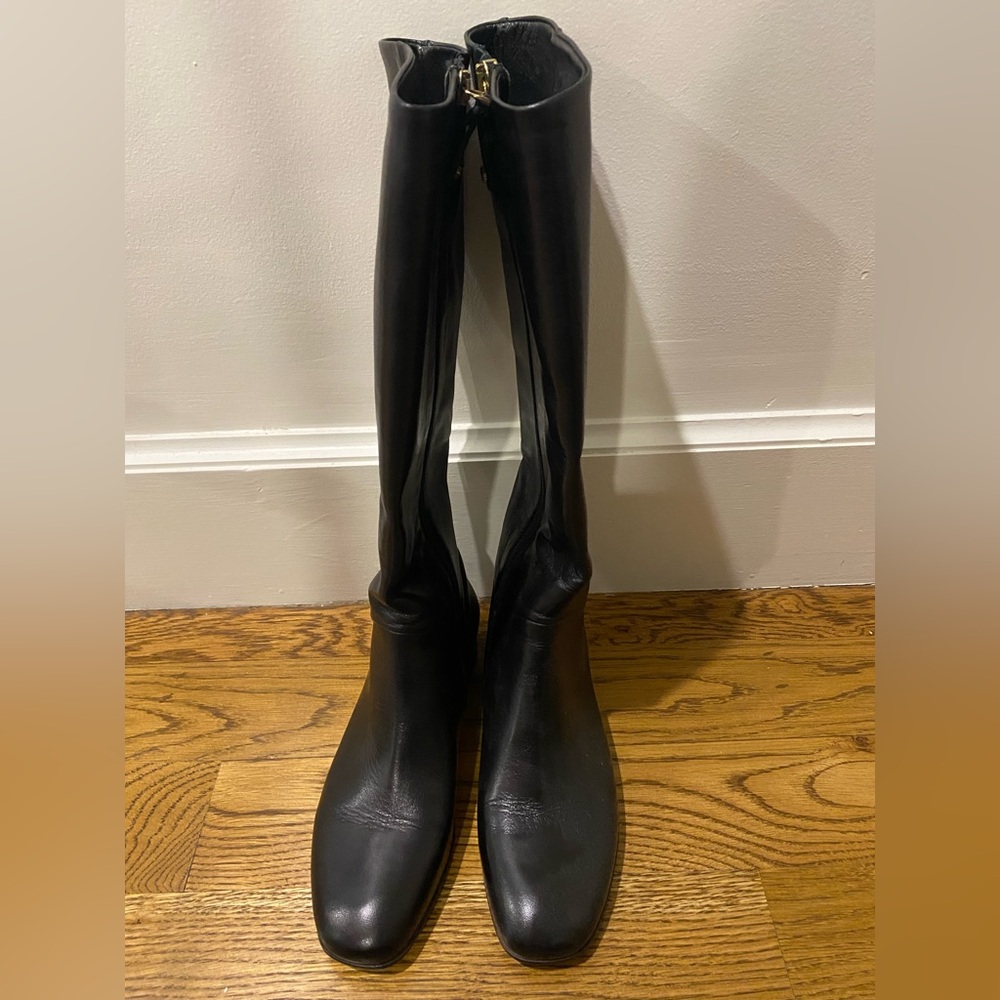 Kate Spade Black Knee-High Leather Boots
